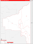 Southeast Fairbanks County Wall Map Red Line Style